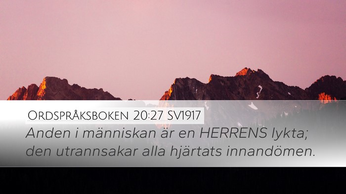 Ordspråksboken 20:27 SV1917 Bible Verse Image