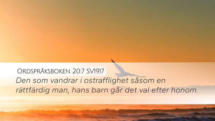 Ordspråksboken 20:7 SV1917 Bible Verse Image