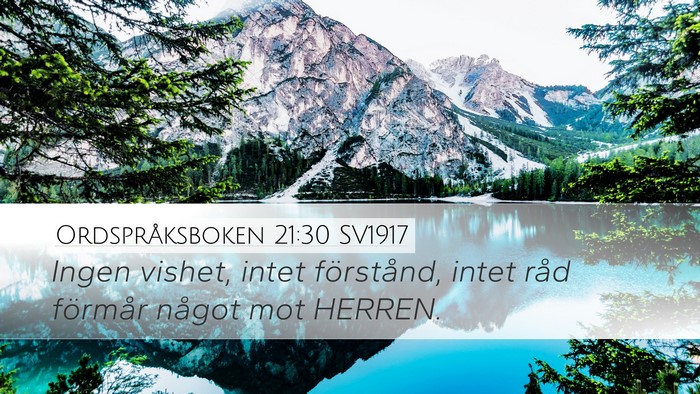 Ordspråksboken 21:30 SV1917 Bible Verse Image