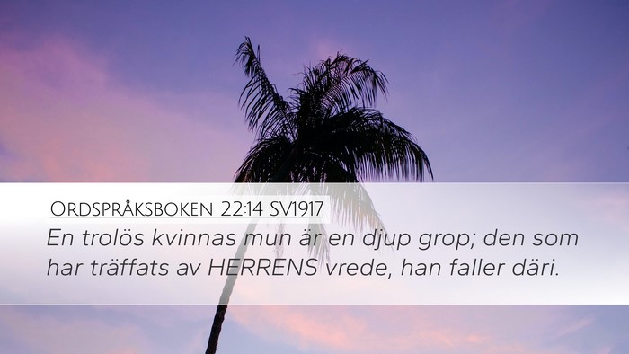 Ordspråksboken 22:14 SV1917 Bible Verse Image