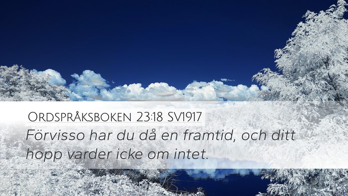 Ordspråksboken 23:18 SV1917 Bible Verse Image