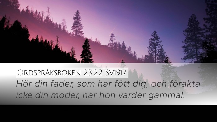 Ordspråksboken 23:22 SV1917 Bible Verse Image
