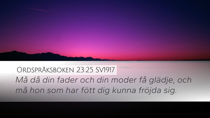 Ordspråksboken 23:25 SV1917 Desktop Wallpaper - Må då din fader och din moder få glädje, och - Desktop Bible Verse Wallpaper