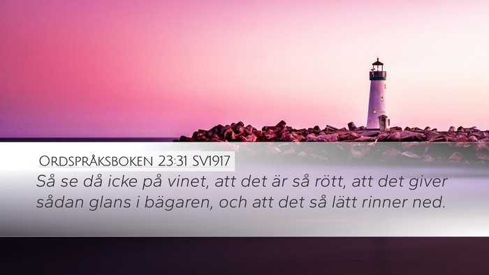 Ordspråksboken 23:31 SV1917 Bible Verse Image