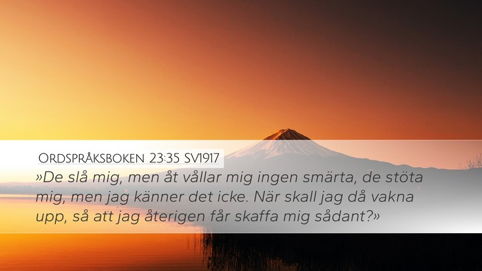 Ordspråksboken 23:35 SV1917 Bible Verse Image