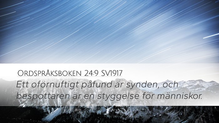 Ordspråksboken 24:9 SV1917 Bible Verse Image