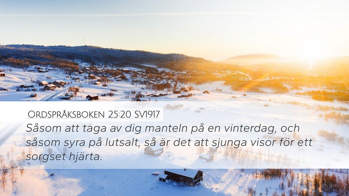 Ordspråksboken 25:20 SV1917 Bible Verse Image