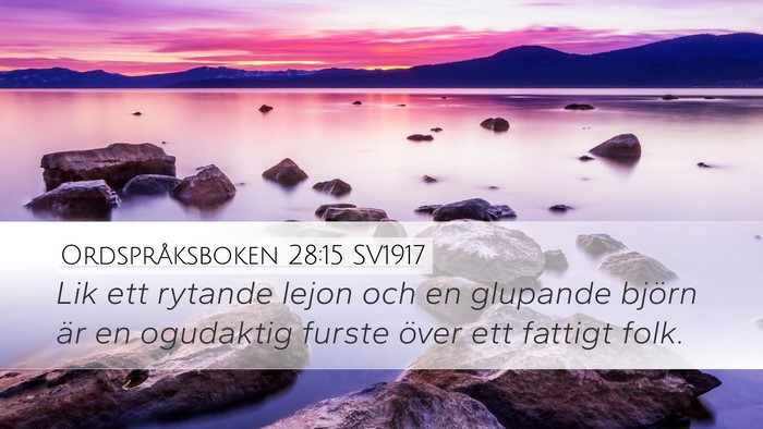 Ordspråksboken 28:15 SV1917 Bible Verse Image