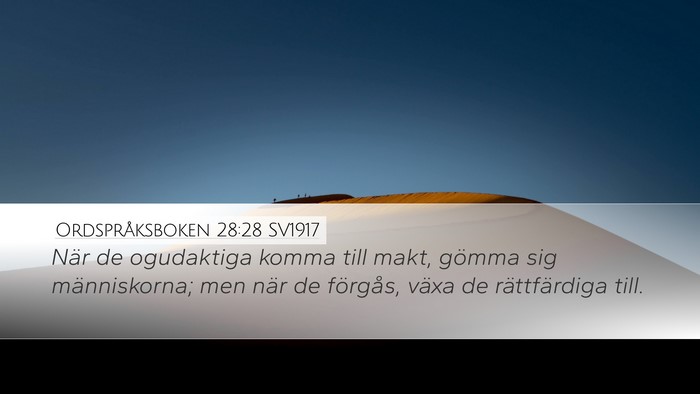 Ordspråksboken 28:28 SV1917 Bible Verse Image