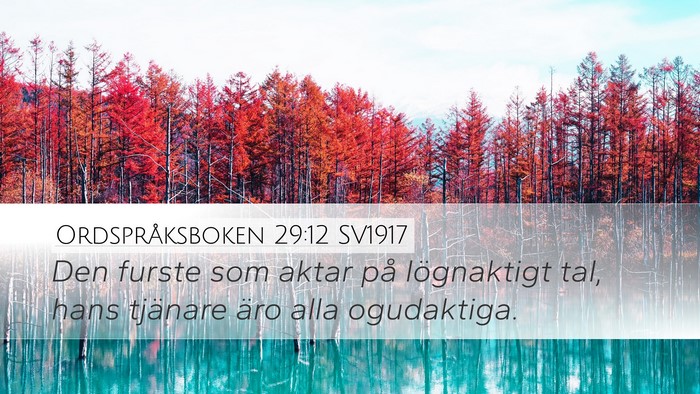 Ordspråksboken 29:12 SV1917 Bible Verse Image