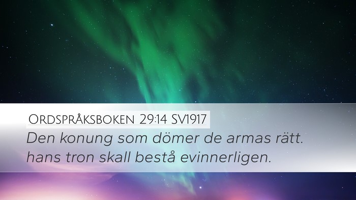 Ordspråksboken 29:14 SV1917 Bible Verse Image