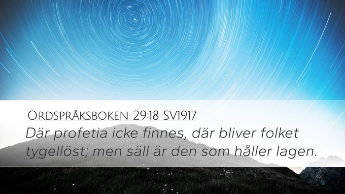 Ordspråksboken 29:18 SV1917 Bible Verse Image