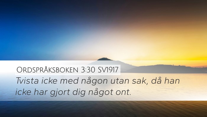 Ordspråksboken 3:30 SV1917 Bible Verse Image
