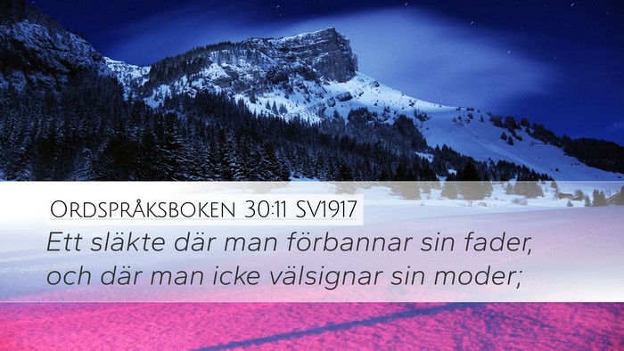 Ordspråksboken 30:11 SV1917 Bible Verse Image