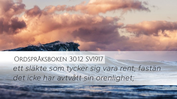 Ordspråksboken 30:12 SV1917 Bible Verse Image