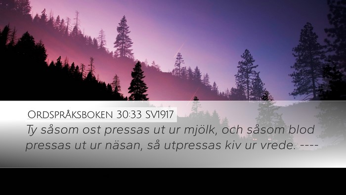 Ordspråksboken 30:33 SV1917 Bible Verse Image
