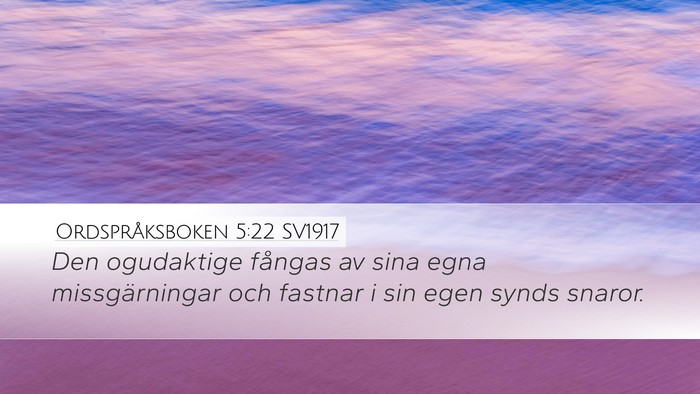 Ordspråksboken 5:22 SV1917 Bible Verse Image