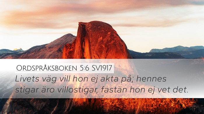 Ordspråksboken 5:6 SV1917 Desktop Wallpaper - Livets väg vill hon ej akta på; hennes stigar - Desktop Bible Verse Wallpaper