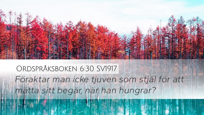 Ordspråksboken 6:30 SV1917 Bible Verse Image