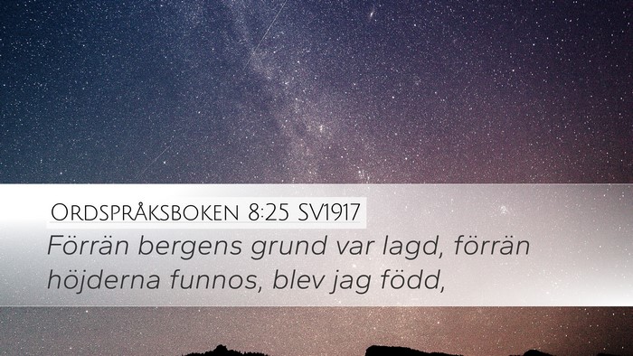 Ordspråksboken 8:25 SV1917 Bible Verse Image
