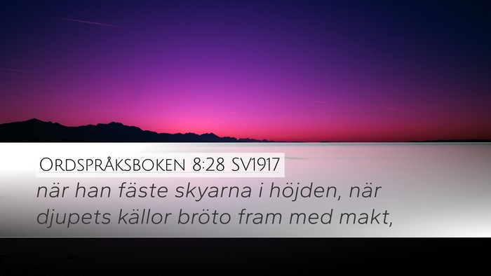 Ordspråksboken 8:28 SV1917 Bible Verse Image