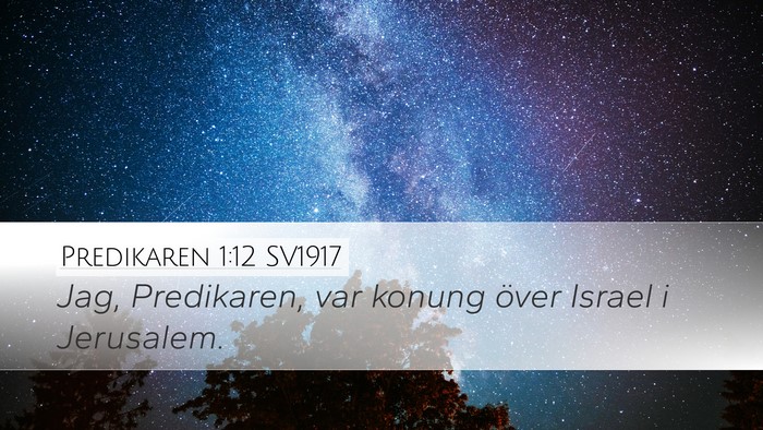 Predikaren 1:12 SV1917 Bible Verse Image