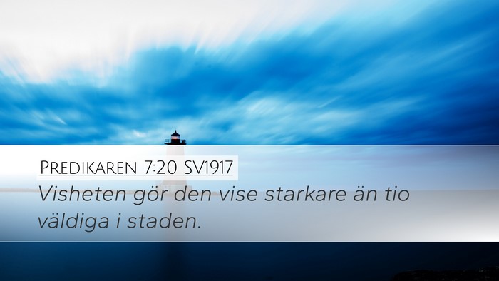 Predikaren 7:20 SV1917 Bible Verse Image