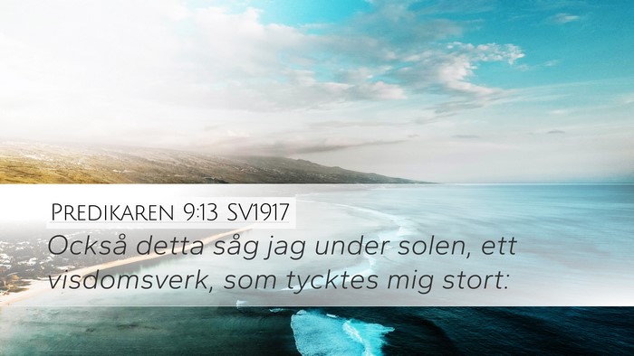 Predikaren 9:13 SV1917 Bible Verse Image