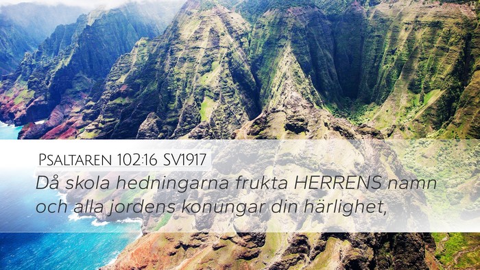 Psaltaren 102:16 SV1917 Bible Verse Image