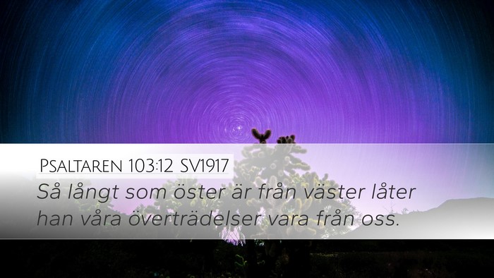 Psaltaren 103:12 SV1917 Desktop Wallpaper - Så långt som öster är från väster låter - Desktop Bible Verse Wallpaper