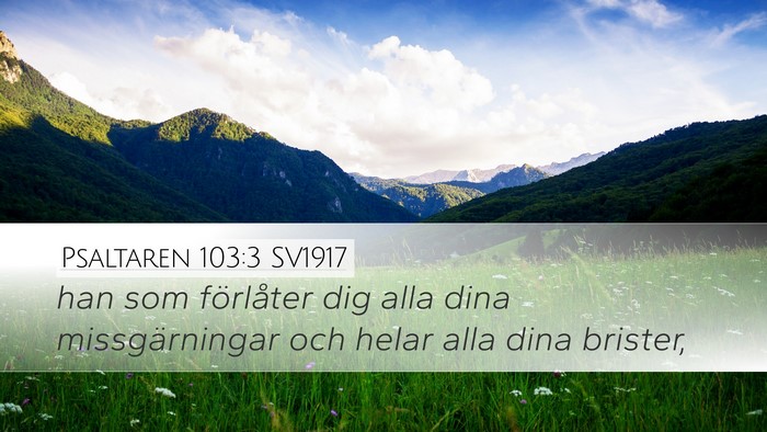 Psaltaren 103:3 SV1917 Bible Verse Image