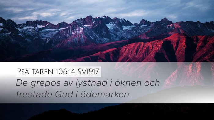 Psaltaren 106:14 SV1917 Bible Verse Image