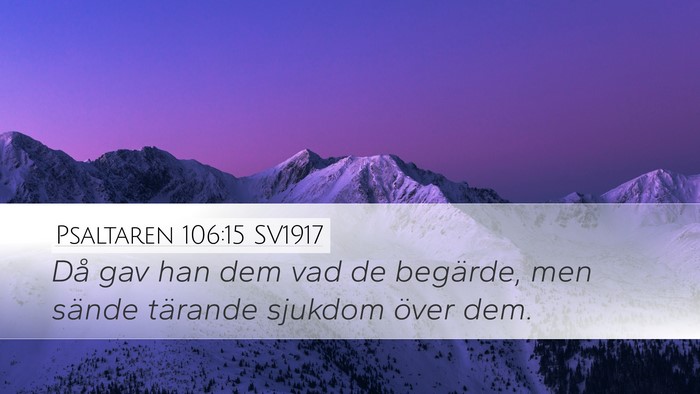 Psaltaren 106:15 SV1917 Bible Verse Image