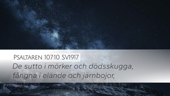 Psaltaren 107:10 SV1917 Bible Verse Image