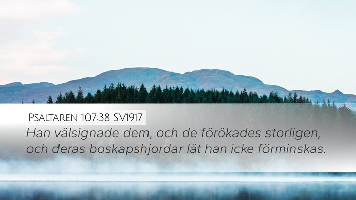 Psaltaren 107:38 SV1917 Desktop Wallpaper - Han välsignade dem, och de förökades - Desktop Bible Verse Wallpaper