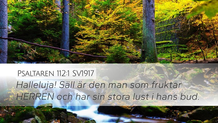 Psaltaren 112:1 SV1917 Bible Verse Image