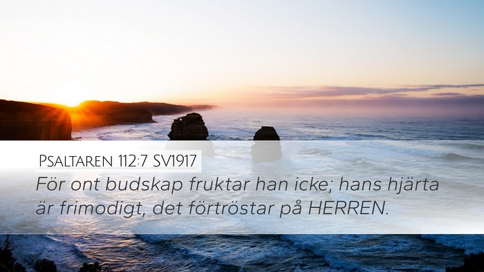 Psaltaren 112:7 SV1917 Bible Verse Image