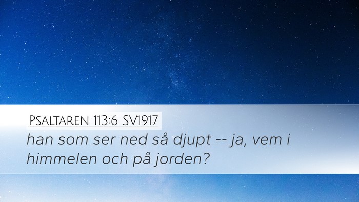 Psaltaren 113:6 SV1917 Bible Verse Image