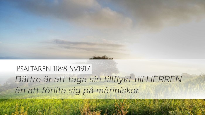 Psaltaren 118:8 SV1917 Bible Verse Image
