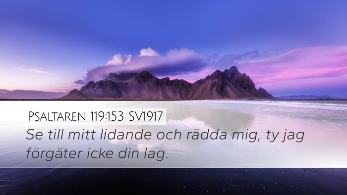 Psaltaren 119:153 SV1917 Bible Verse Image