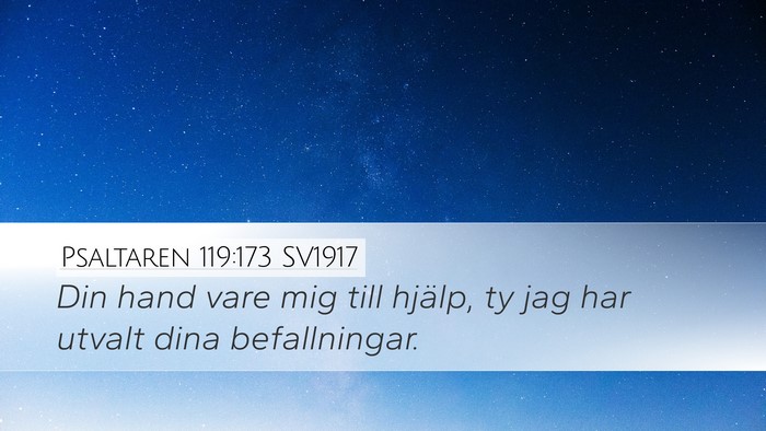Psaltaren 119:173 SV1917 Bible Verse Image