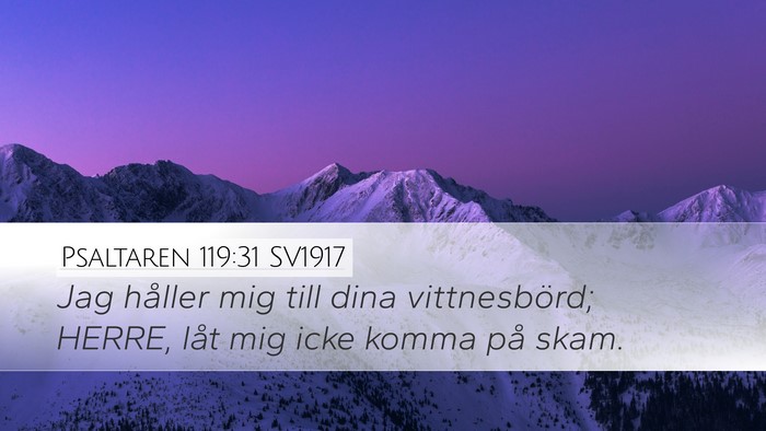 Psaltaren 119:31 SV1917 Bible Verse Image
