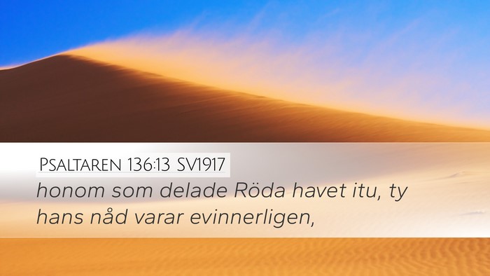 Psaltaren 136:13 SV1917 Bible Verse Image