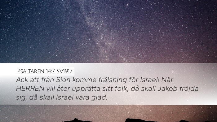 Psaltaren 14:7 SV1917 Bible Verse Image