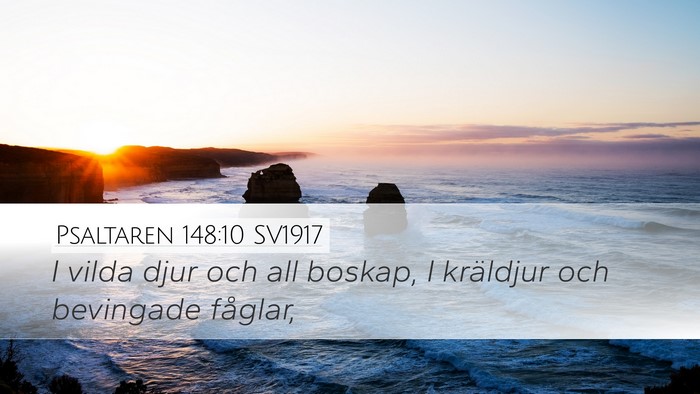 Psaltaren 148:10 SV1917 Bible Verse Image