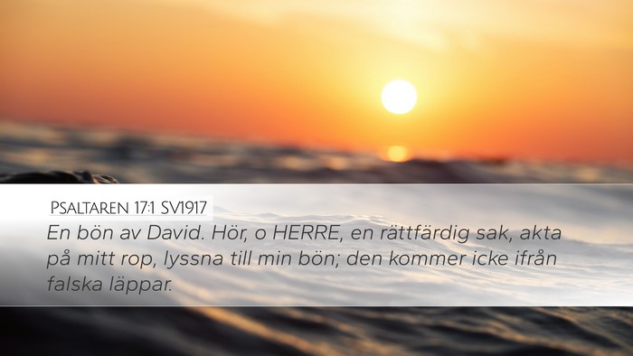 Psaltaren 17:1 SV1917 Bible Verse Image