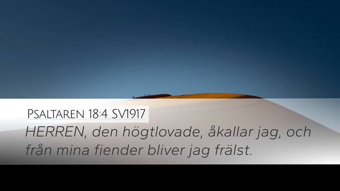 Psaltaren 18:4 SV1917 Desktop Wallpaper - HERREN, den högtlovade, åkallar jag, och från - Desktop Bible Verse Wallpaper