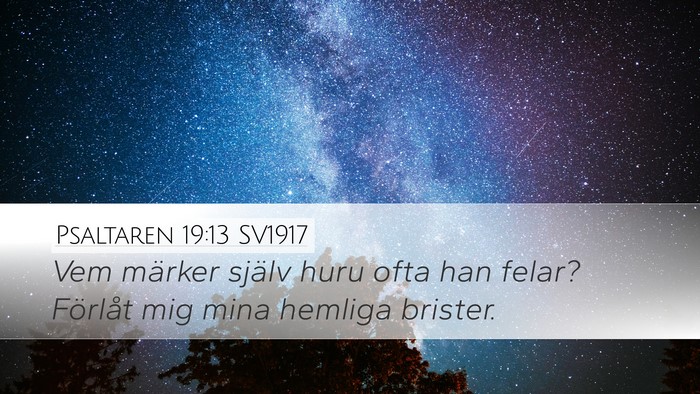 Psaltaren 19:13 SV1917 Bible Verse Image