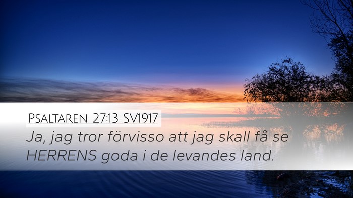Psaltaren 27:13 SV1917 Bible Verse Image