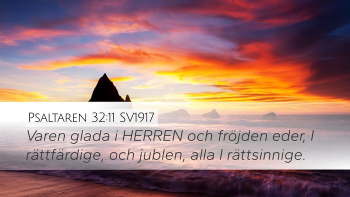 Psaltaren 32:11 SV1917 Bible Verse Image